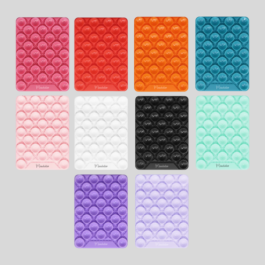 Mandalier GripPad — silicone suction phone grip in trending colours, perfect for hands-free use on smooth surfaces.