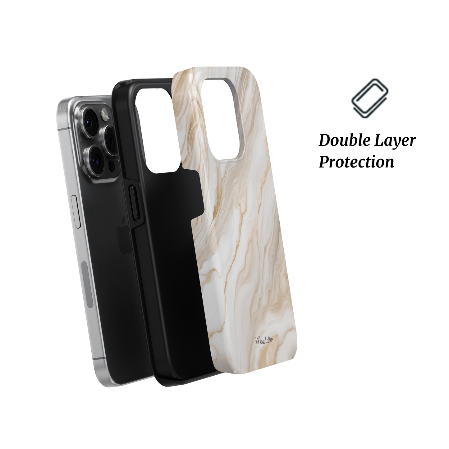 Premium Tough Phone Case Ivory Dreamstone from Marble Essence Collection, elegant ivory stone-inspired design, designed in Malta.