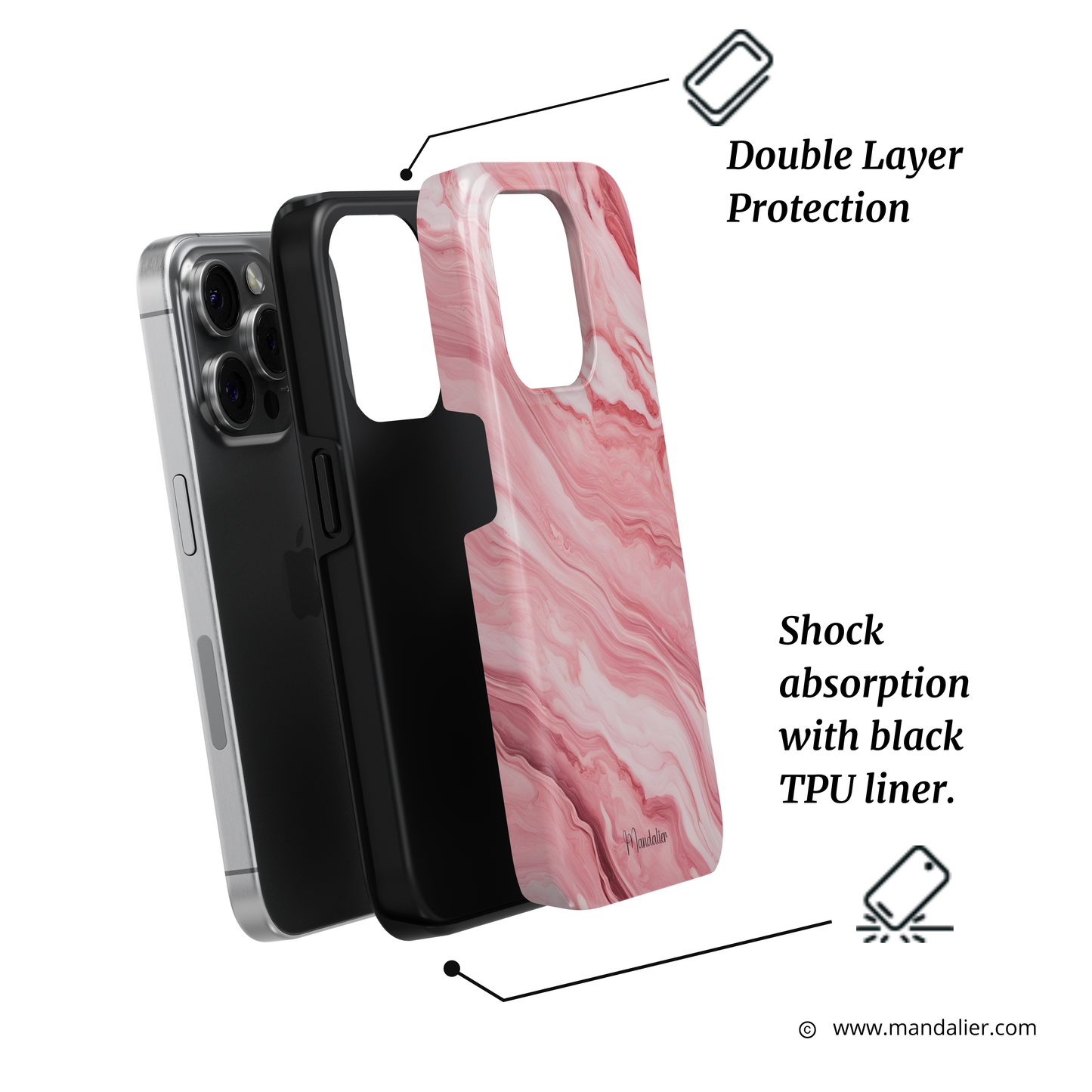 MagSafe Tough Phone Case|Blush Marbles