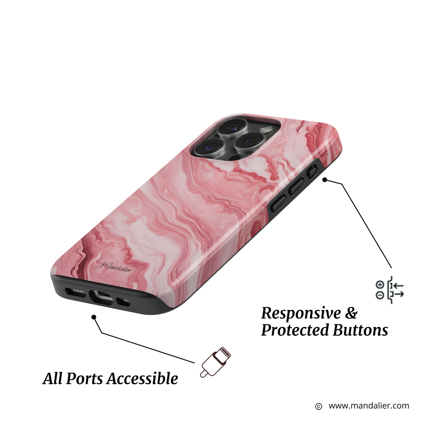 MagSafe Tough Phone Case|Blush Marbles