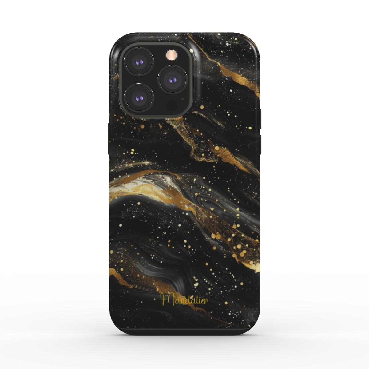 Tough Phone Case | Golden Cosmos – Elegant gold marbled design with durable, impact-resistant protection.