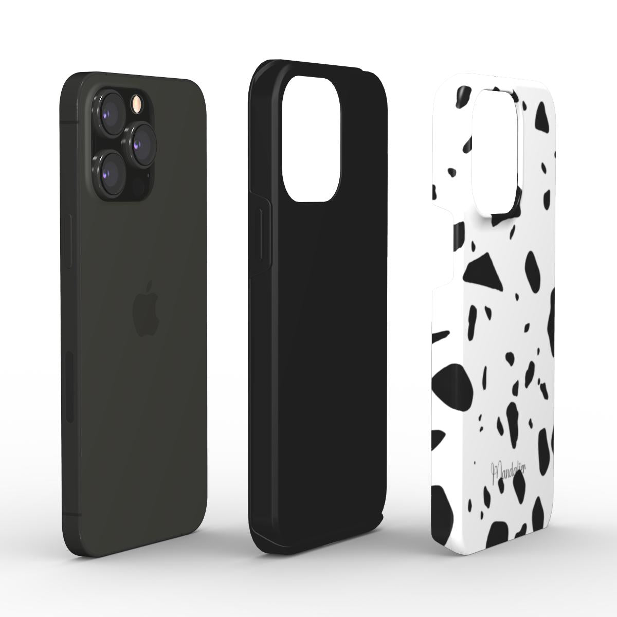 Tough Phone Case|Black Terrazzo