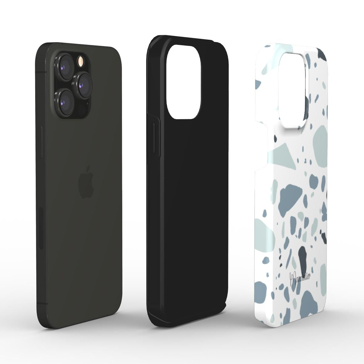 Tough Phone Case|Blue Grey Terrazzo