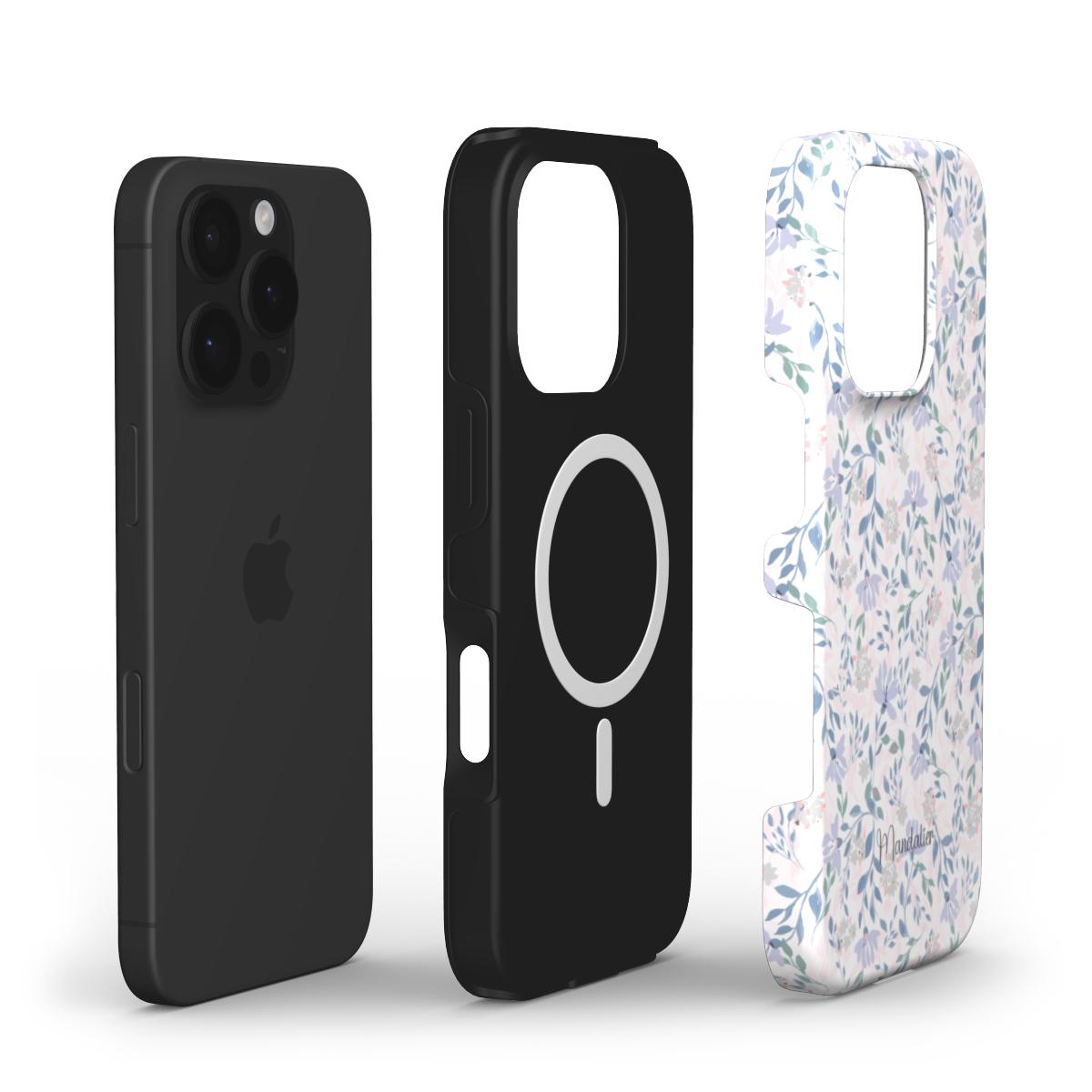 Delicate Flower MagSafe Tough Phone Case featuring refined floral accents for stylish, durable protection.
