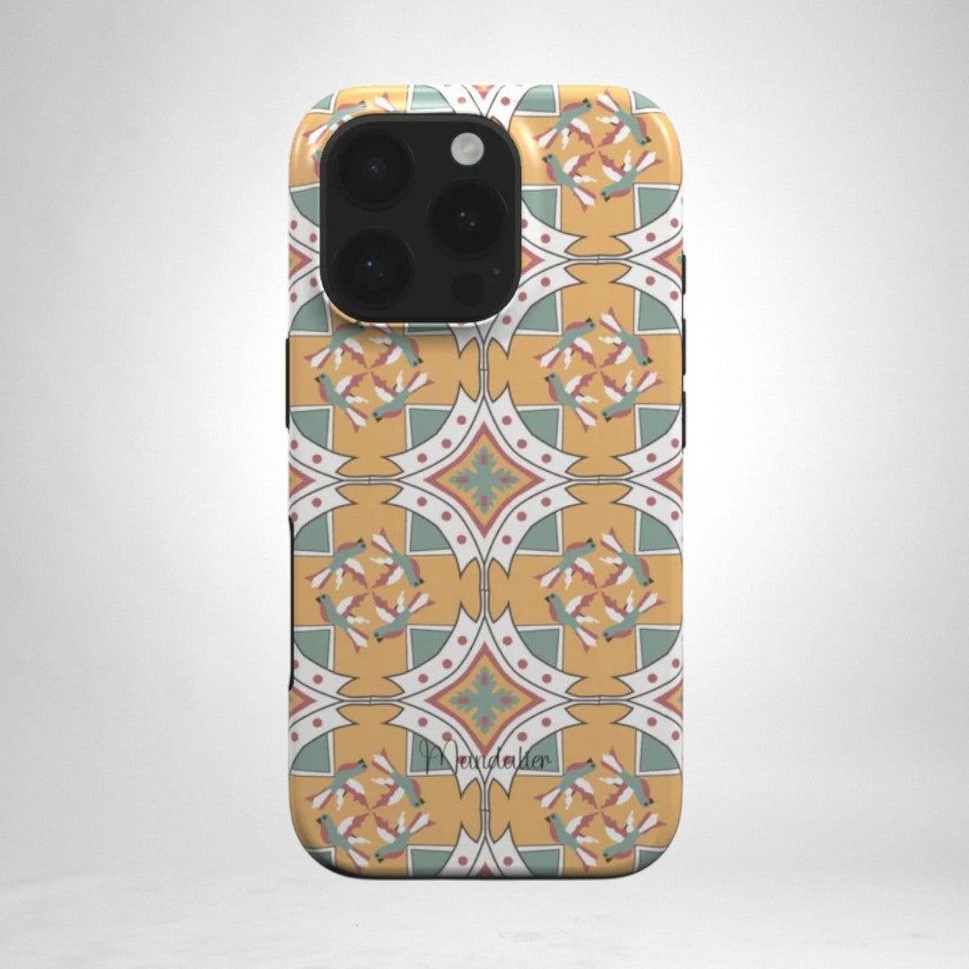 Maduma tal-Għasafar MagSafe Tough Phone Case displayed with MagSafe accessories, emphasizing its elegant design and practical functionality.