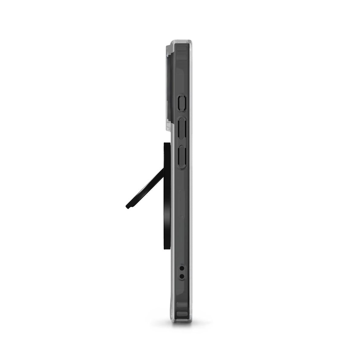 Heartfelt Grid MagSafe Tough Phone Case in use, showcasing its stylish grid design and slim fit.