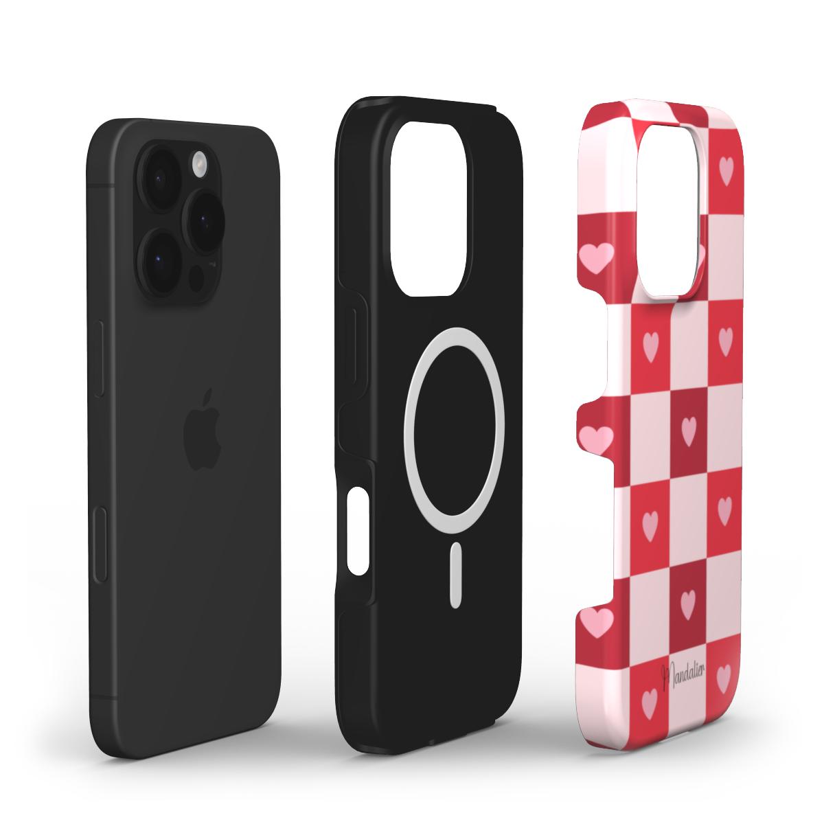 Sweetheart Plaid phone case on display, adding a festive touch to your device.