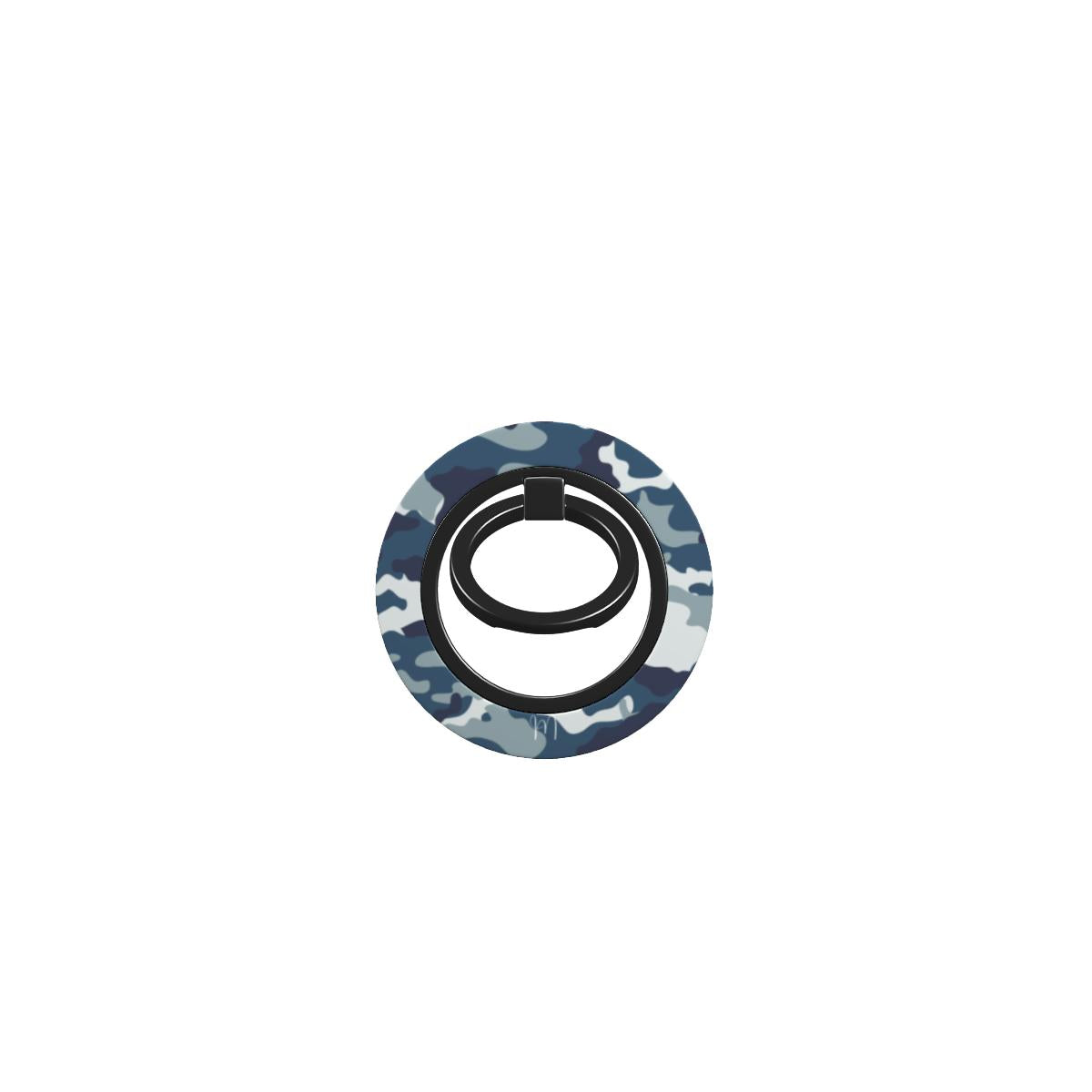 Ring Holder | Ocean Camo – Durable, 360° rotating phone ring with a bold blue camouflage design for a secure grip and stand functionality.