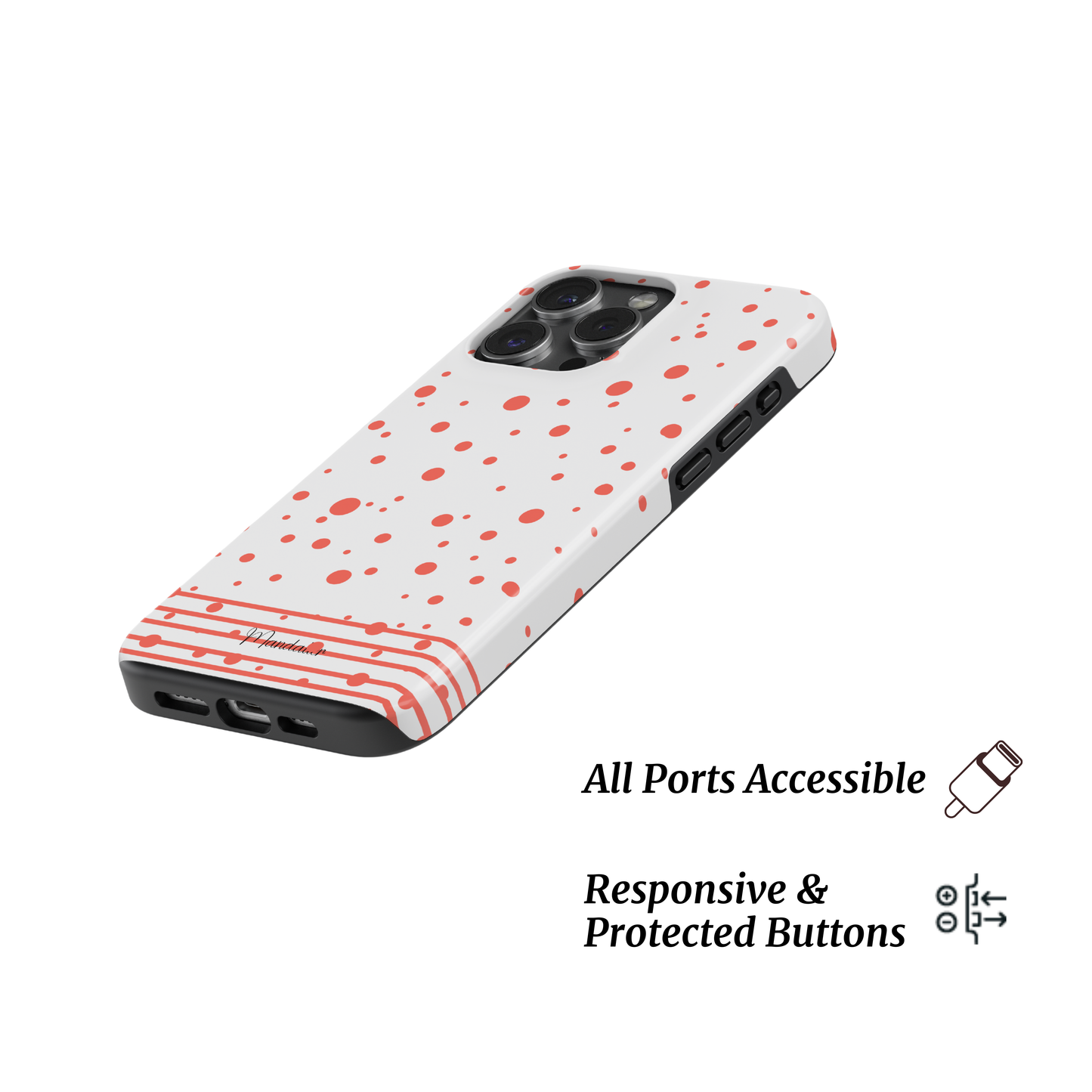 MagSafe Tough Phone Case|Coral Striped Sprinkles