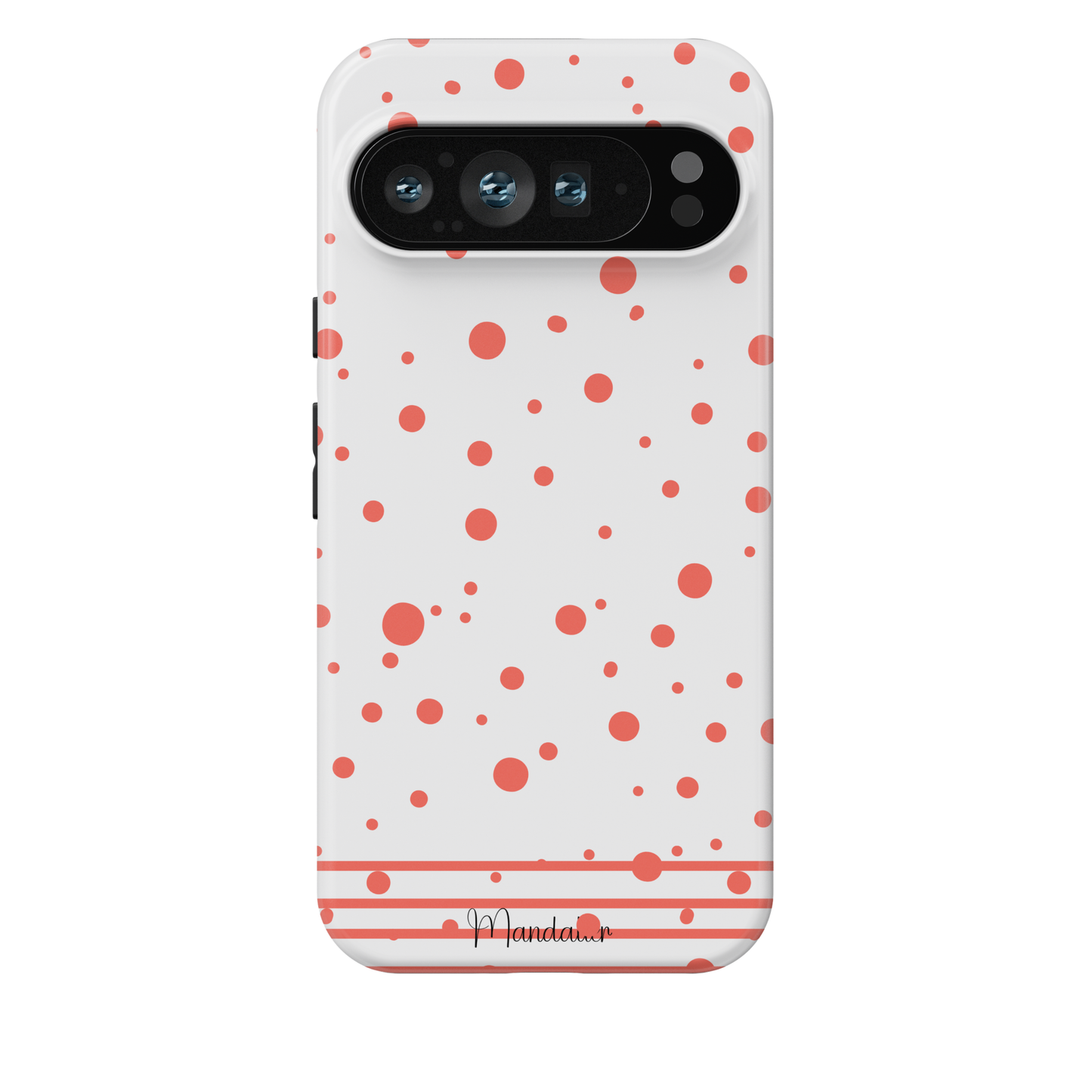 Tough Phone Case|Coral Striped Sprinkle