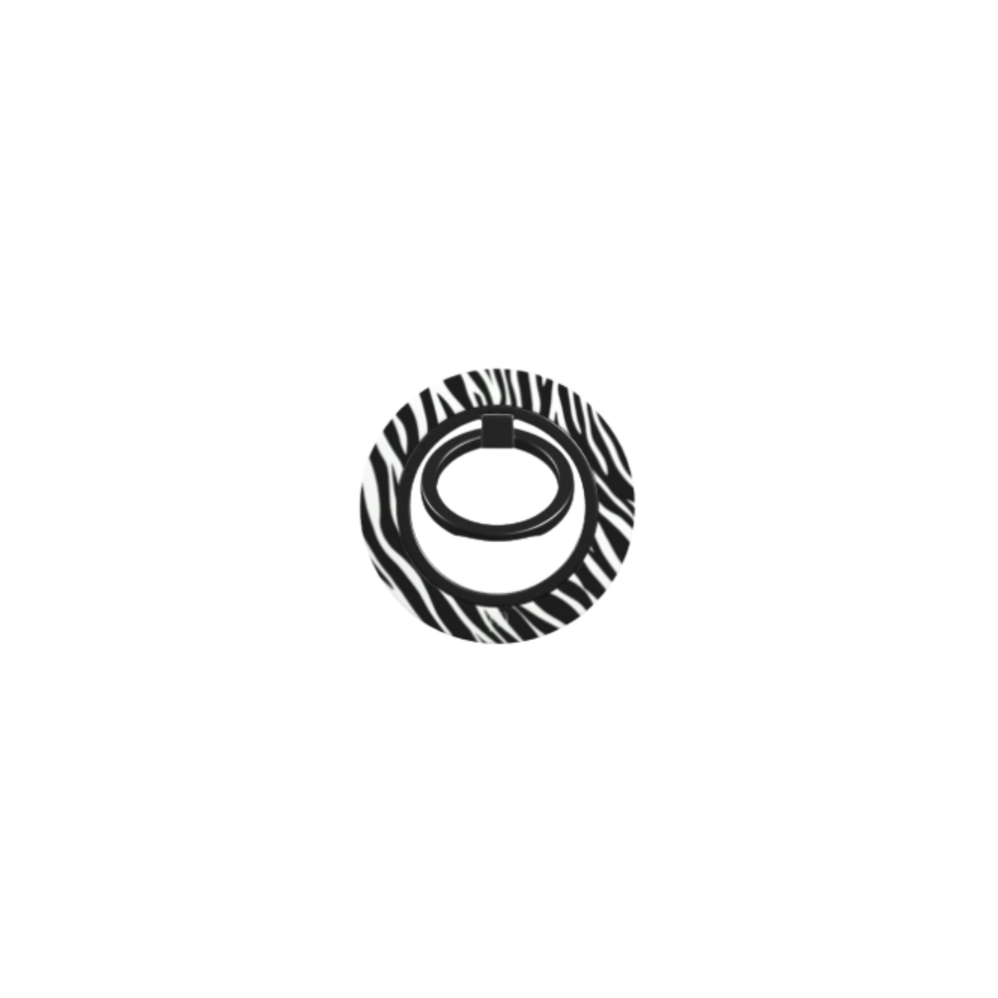 Zebra Luxe Ring Holder – Bold zebra print with a secure grip, 360° rotation, and stand feature for hands-free convenience.