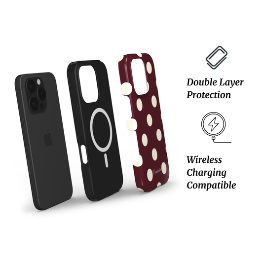 MagSafe Tough Phone Case | Maroon Chic – Durable maroon case with impact resistance and MagSafe compatibility for ultimate protection.