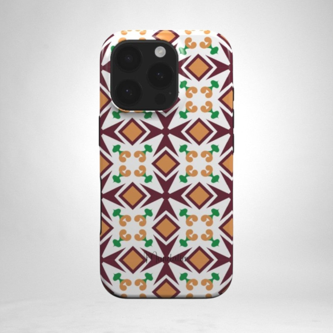 Maduma Irjali MagSafe Tough Phone Case in a rugged setting, highlighting its durable build and sophisticated design.