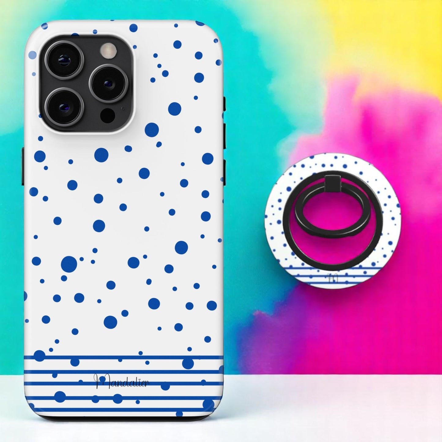 Cobalt Striped Sprinkles Ring Holder