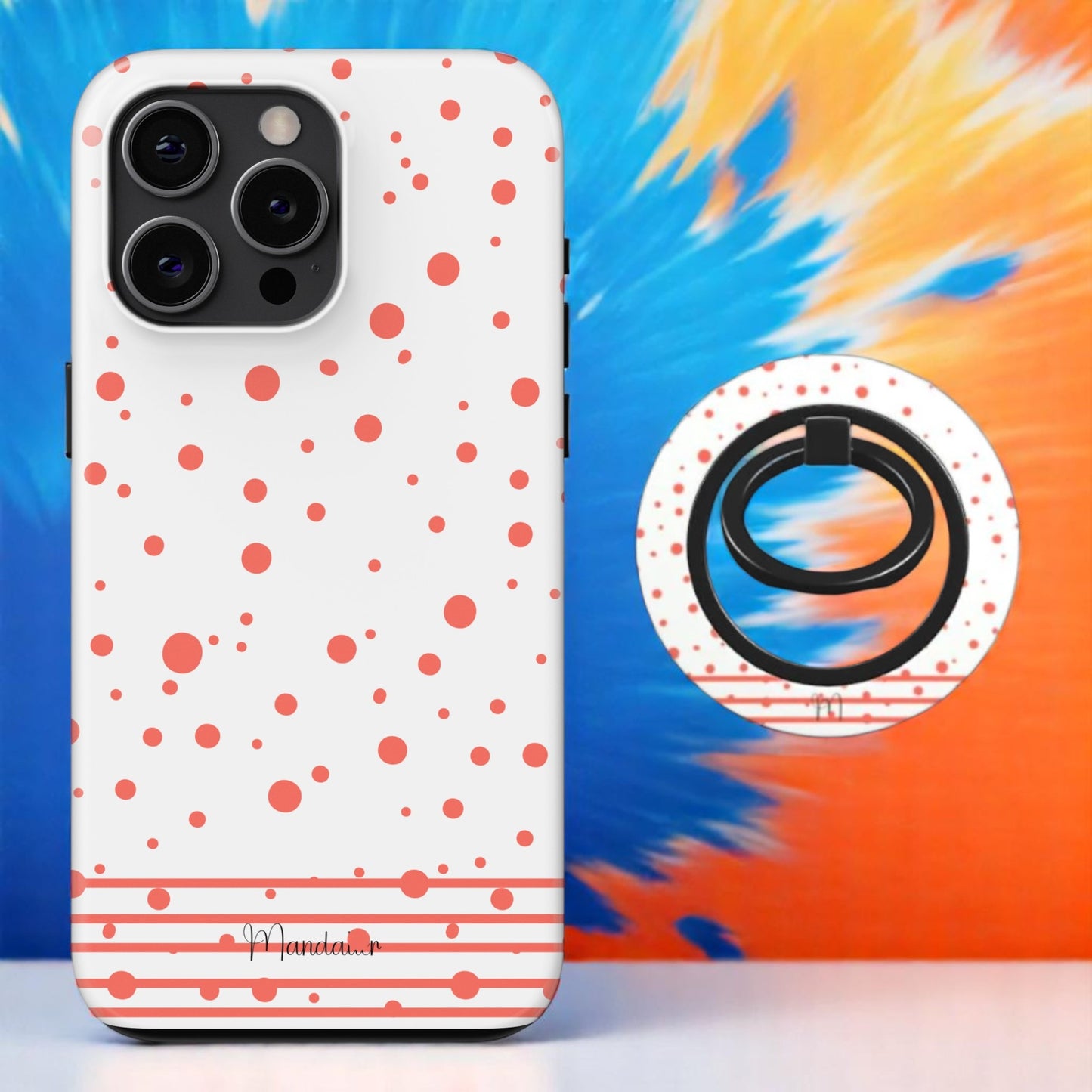 MagSafe Tough Phone Case|Coral Striped Sprinkles