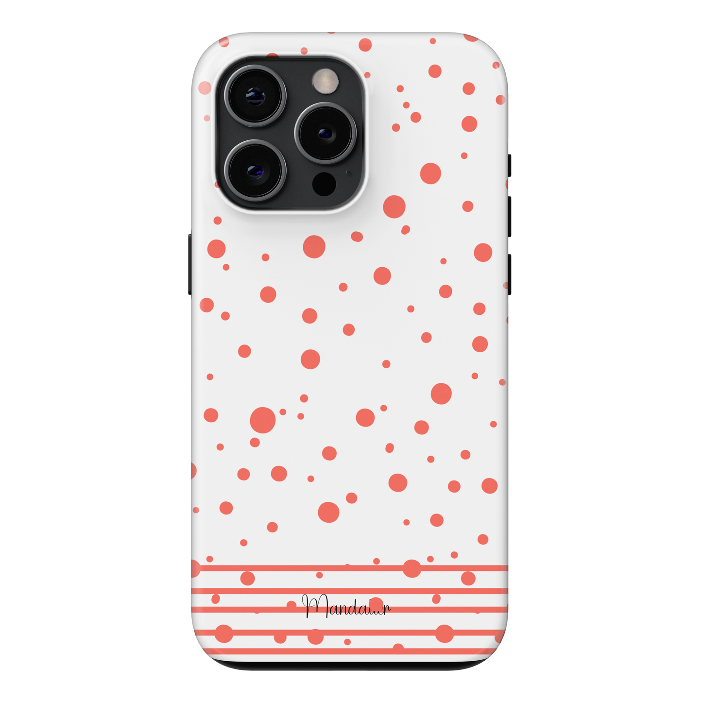 Tough Phone Case|Coral Striped Sprinkle