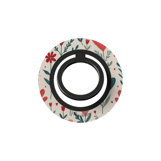 Ring Holder Love Grows Here with romantic floral design, slim and sturdy phone ring holder designed in Malta