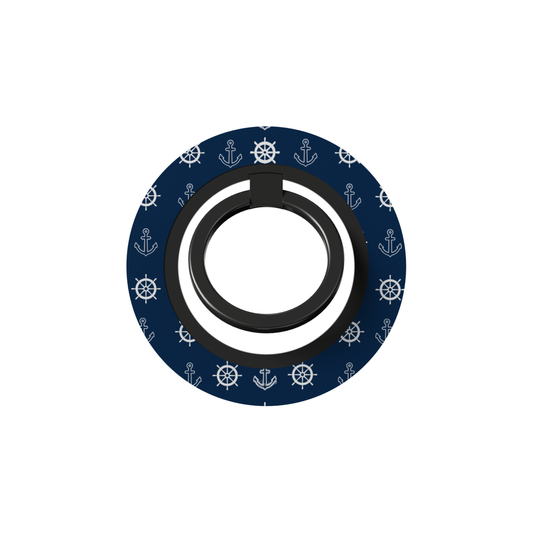 Ring Holder Anchor & Helm with nautical anchor and helm design, slim phone ring holder designed in Malta
