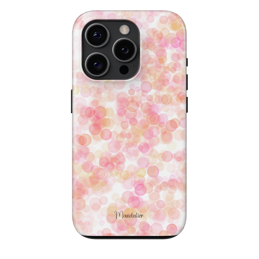 Tough Phone Case | Pink Bubbles Burst – Durable pink bubble-patterned case for ultimate phone protection.