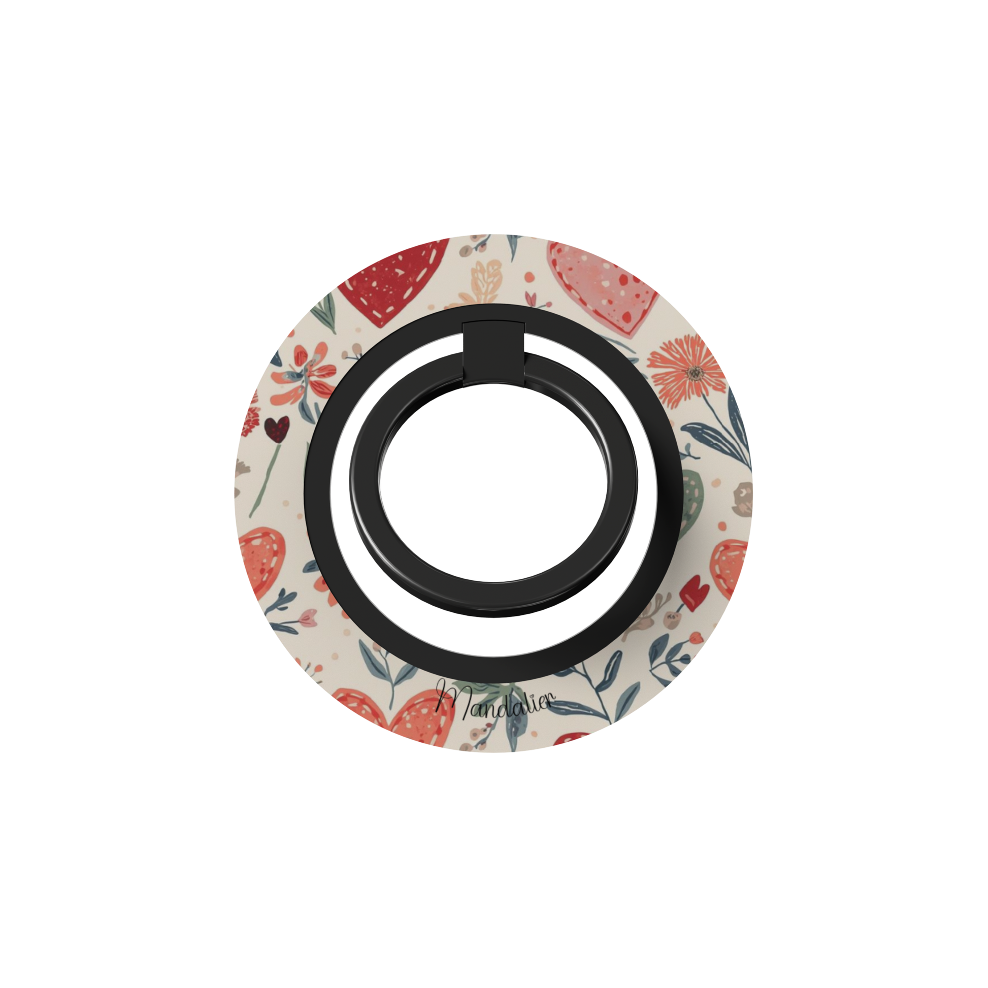 Ring Holder Garden of Hearts with romantic heart design, slim and sturdy phone ring holder designed in Malta