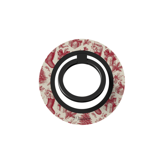 Toile Tidings Ring Holder by Mandalier — elegant toile-inspired Christmas design from the Classic Christmas Collection with secure phone grip.