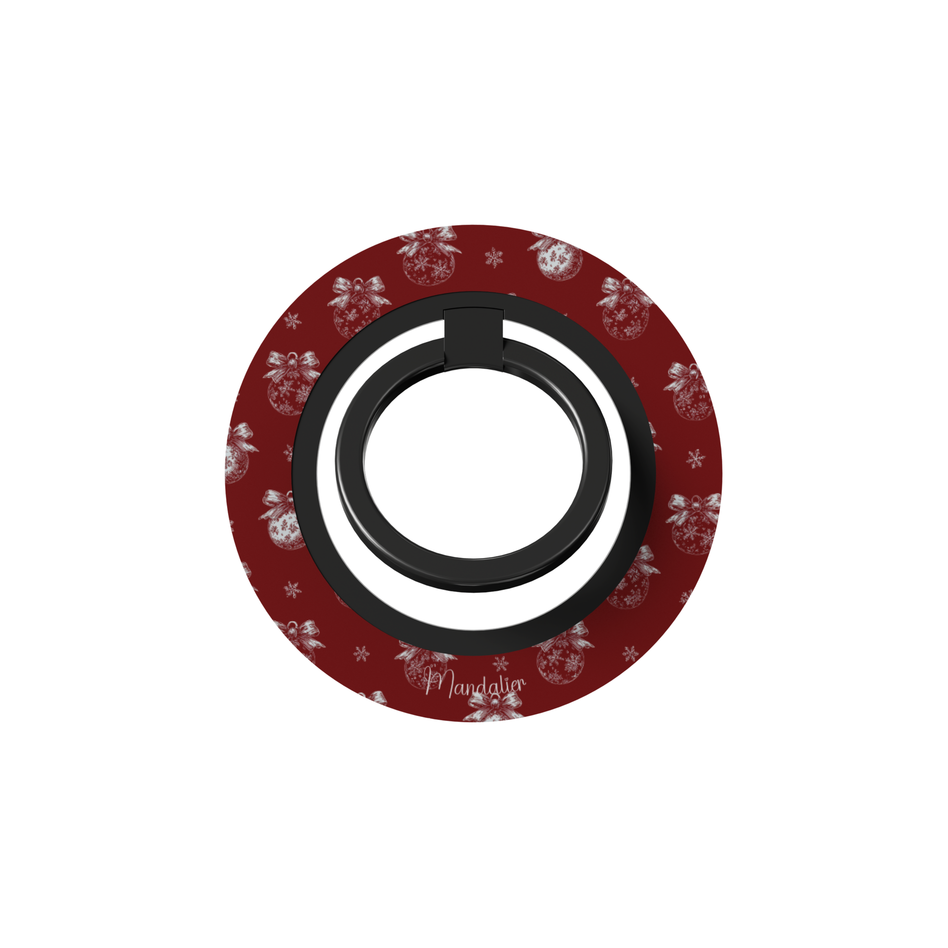 Crimson Charm Ring Holder by Mandalier — deep red festive phone accessory with elegant design from the Classic Christmas Collection.