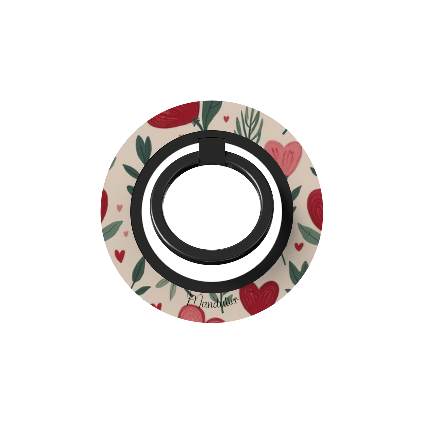 Ring Holder Garden of Hearts with romantic heart design, slim and sturdy phone ring holder designed in Malta