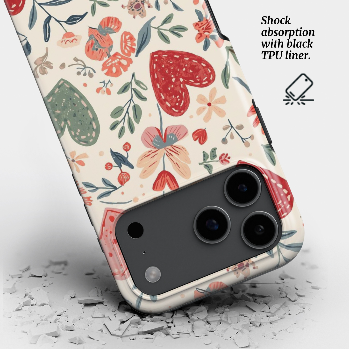 Tough Phone Case|Hearts in Bloom