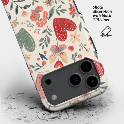 Tough Phone Case|Hearts in Bloom