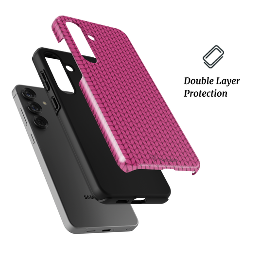 Berry Knit tough phone case with rich berry-toned knit texture and dual-layer protection, designed in Malta.