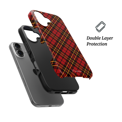 Tough Phone Case|Amber Flame Plaid