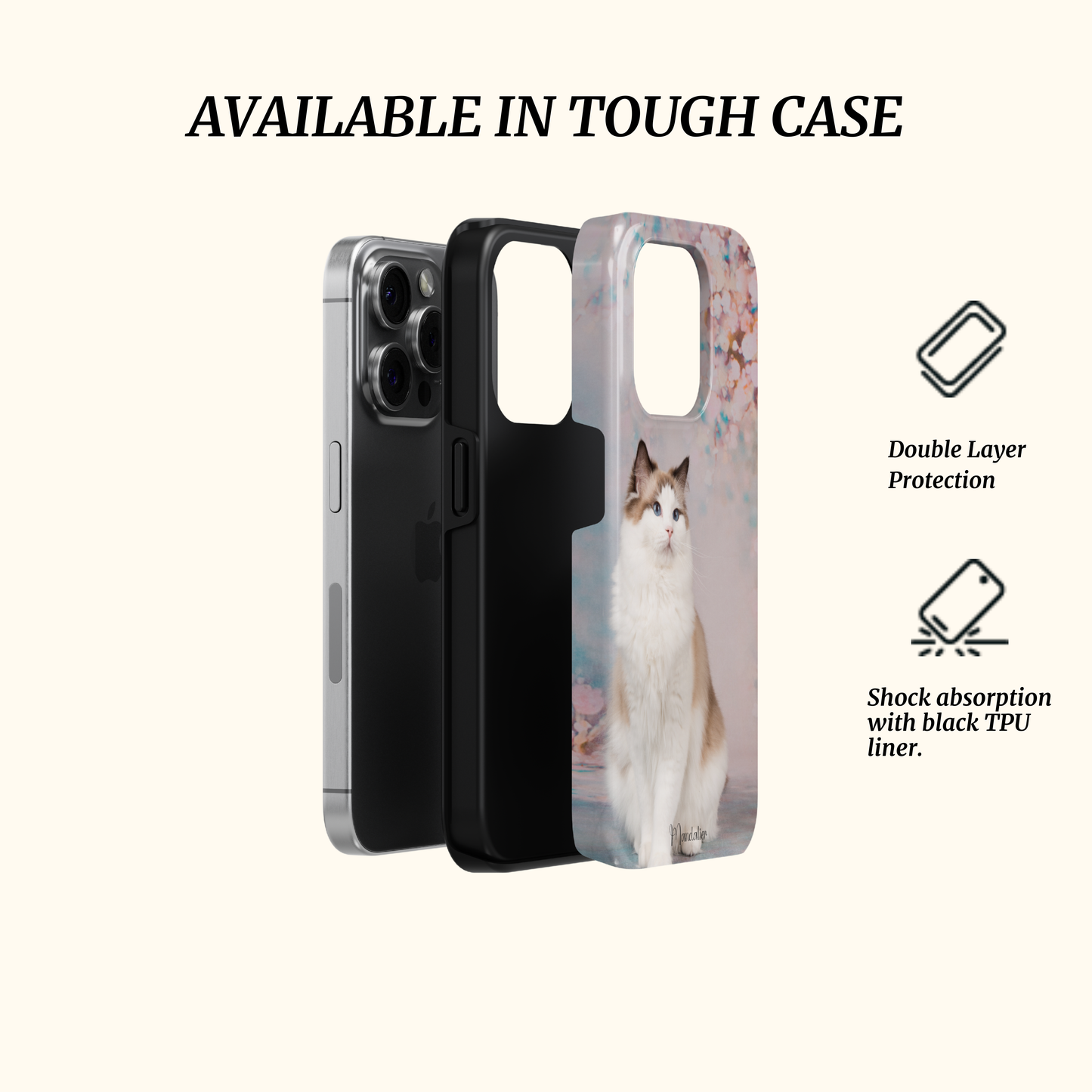 Custom phone case featuring a personalised photo, durable and stylish design.