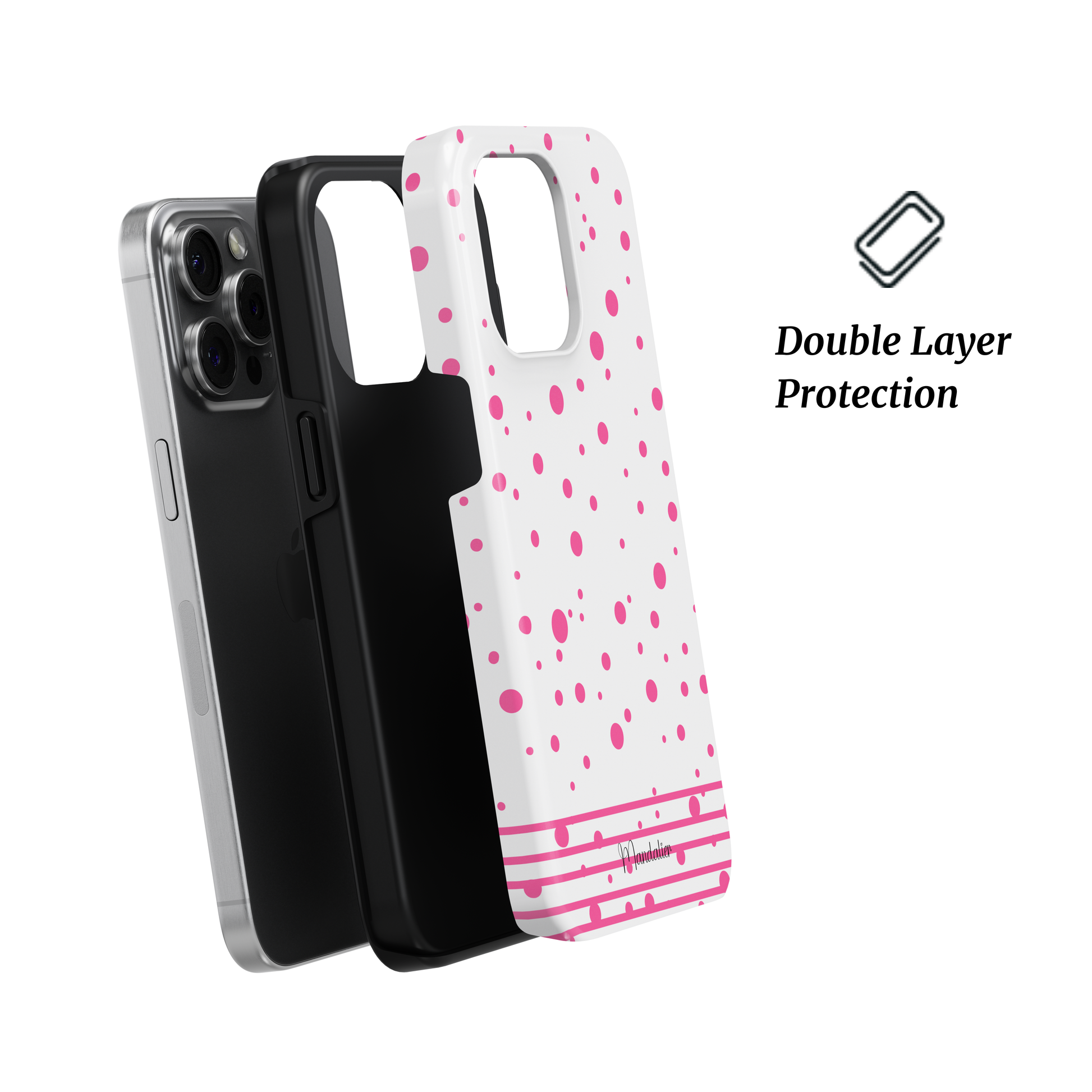 Tough Phone Case | Pink Sherbet Striped Sprinkles – Durable phone case with pink candy stripes and sprinkle accents for cute, reliable protection.