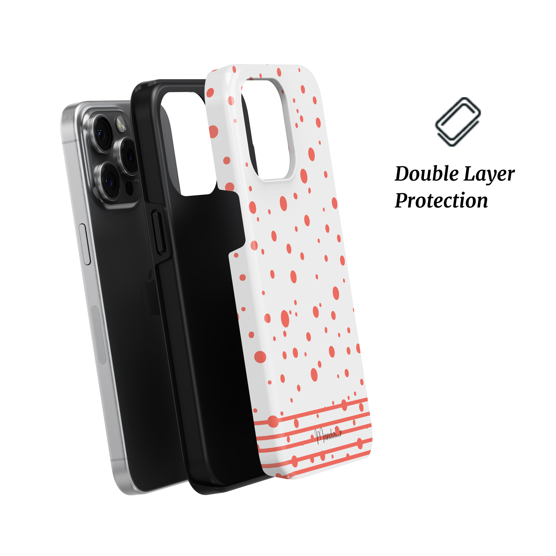 Tough Phone Case | Coral Striped Sprinkle – Vibrant coral striped phone case with sprinkle details for colorful, shockproof protection.
