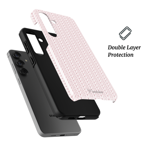 Cotton Candy tough phone case with soft pastel pink design and dual-layer protection, designed in Malta