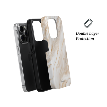 Premium Tough Phone Case Ivory Dreamstone from Marble Essence Collection, elegant ivory stone-inspired design, designed in Malta.
