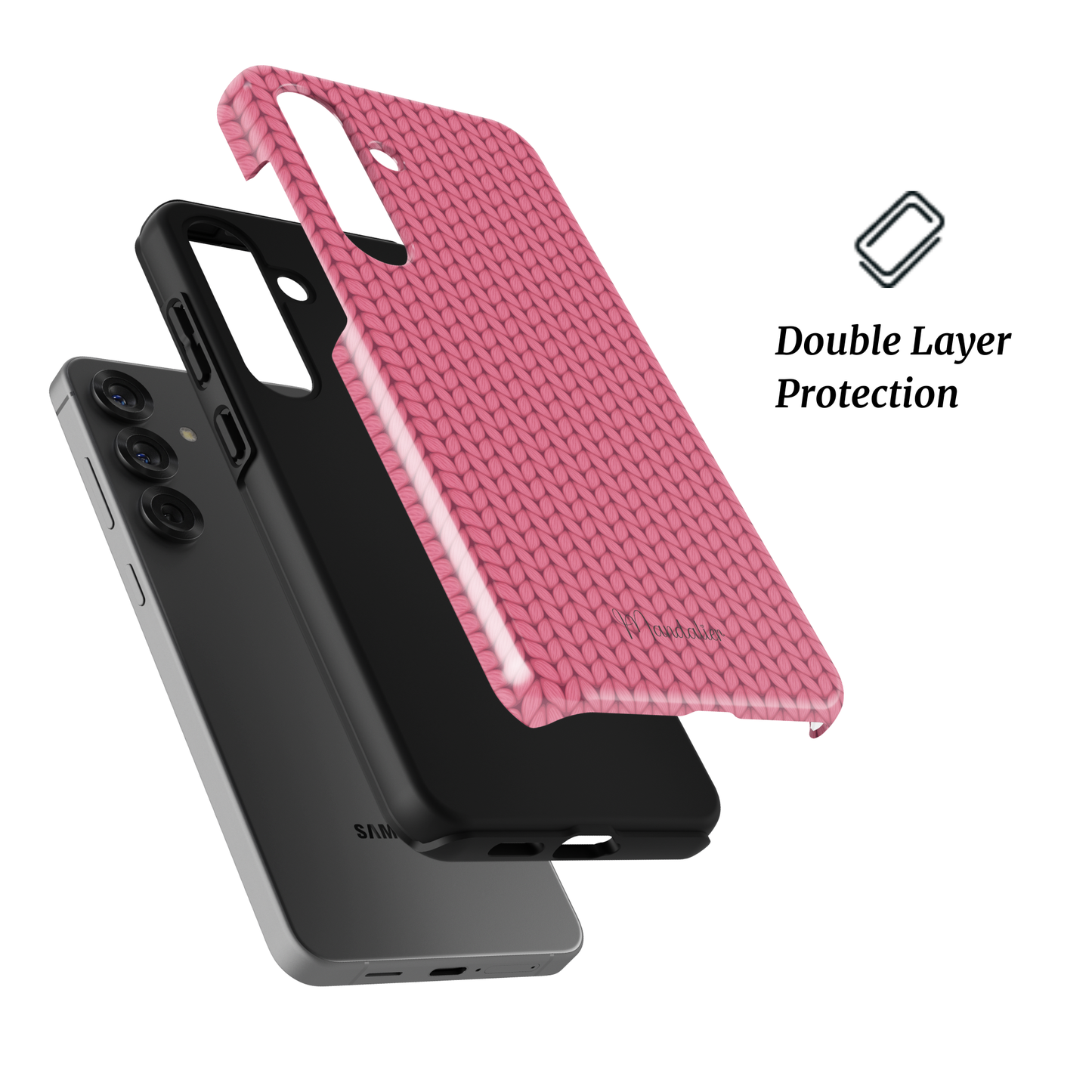 Cosy Rose tough phone case with soft rose pink finish and dual-layer protection, designed in Malta.