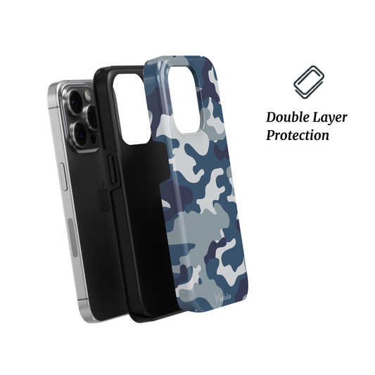 Tough Phone Case | Ocean Camo – Shock-resistant, rugged camouflage phone case with superior protection and a sleek blue camo design.