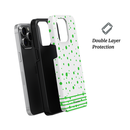 Tough Phone Case | Lime Sprinkle Striped Sprinkles – Bright lime striped phone case with sprinkles for fun, durable phone protection