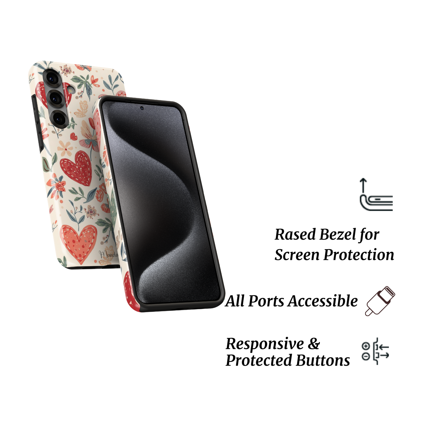 Tough Phone Case|Hearts in Bloom