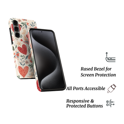 Tough Phone Case|Hearts in Bloom