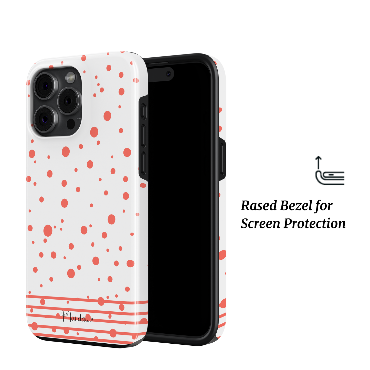 Tough Phone Case|Coral Striped Sprinkle