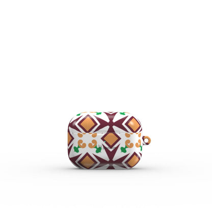 Apple AirPods Pro Tough Case featuring the Maduma Irjali design with intricate nature-inspired patterns on a glossy finish