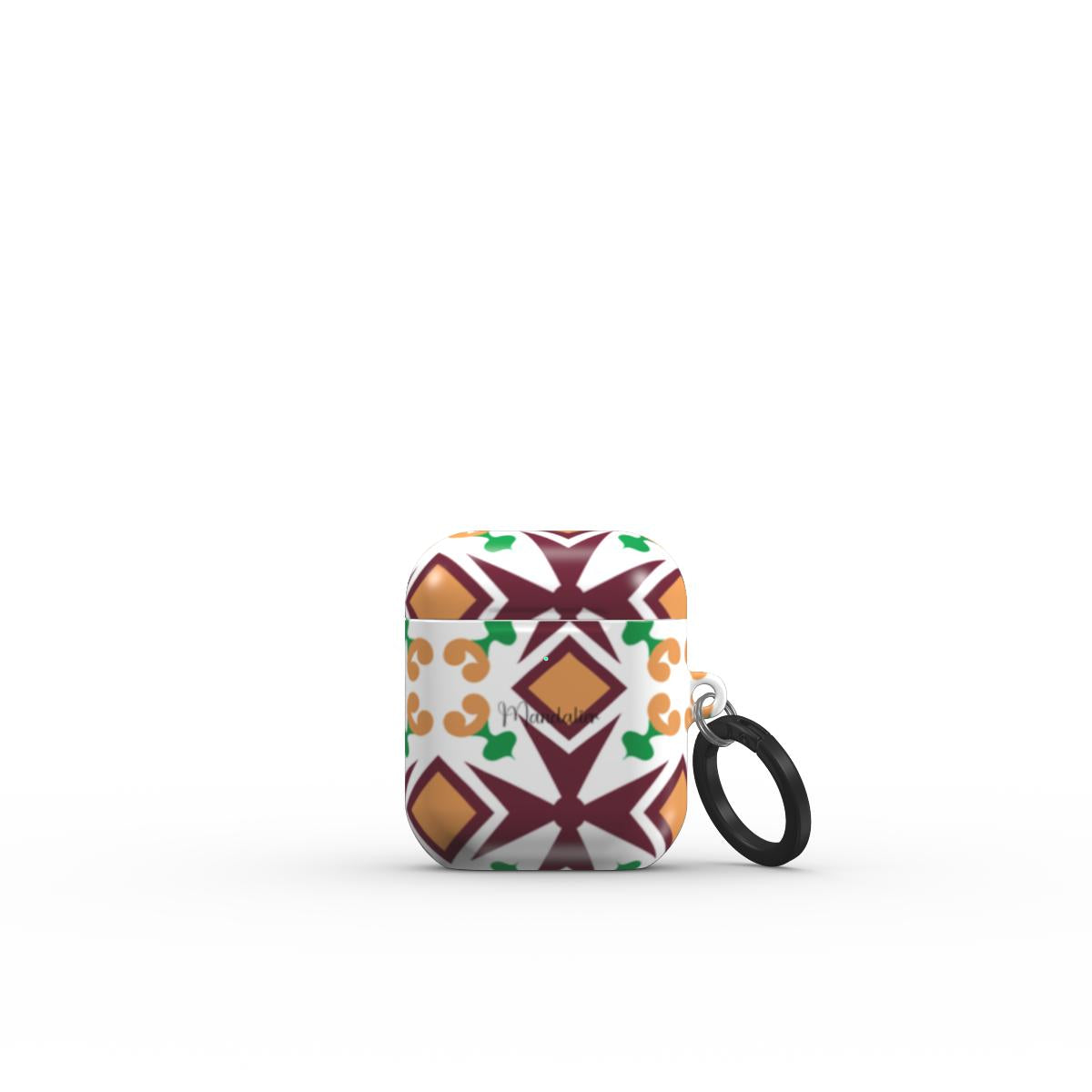 Apple AirPods Tough Case 1/2 featuring the bold and intricate Maduma Irjali design with a glossy finish.