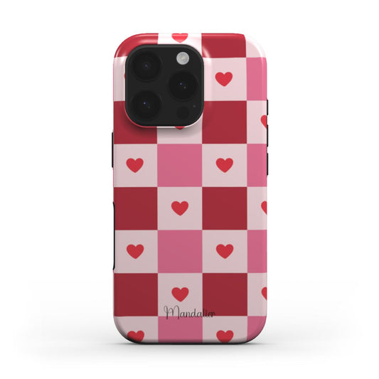 Sweetheart Squares MagSafe Tough Phone Case with a charming square heart pattern, combining romance and functionality.