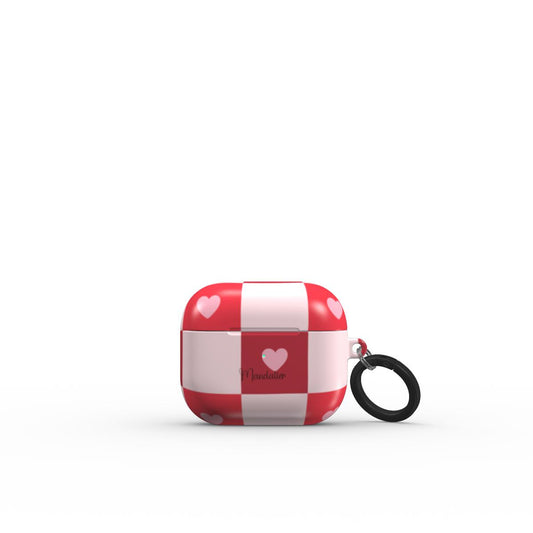 Sweetheart Plaid AirPods 3 Tough Case with a glossy finish and classic plaid heart design for a Valentine’s-inspired look.