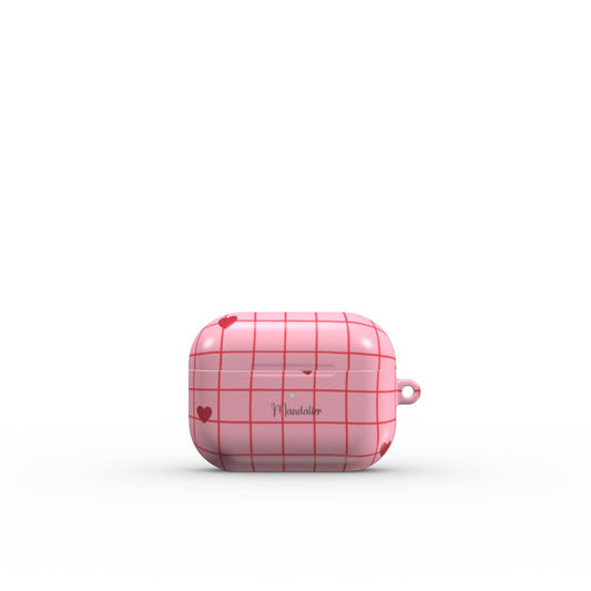 Apple AirPods Tough Case | Heartfelt Grid – A durable, glossy case with a romantic grid-heart design, perfect for Valentine’s Day.