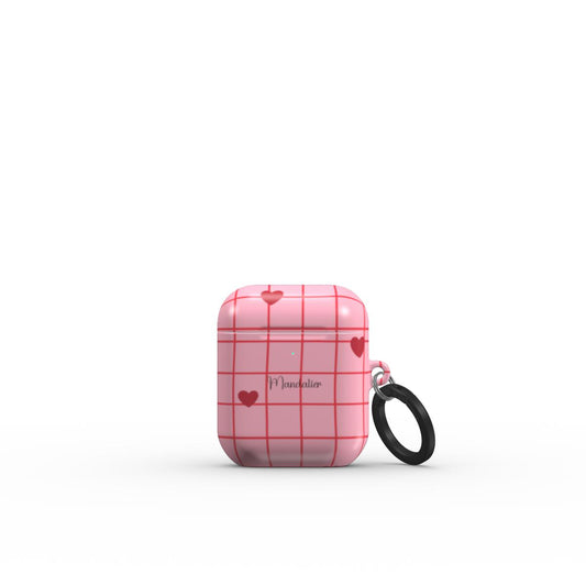 Apple AirPods 1/2 Tough Case | Heartfelt Grid – A stylish and durable AirPods case with a romantic grid pattern.