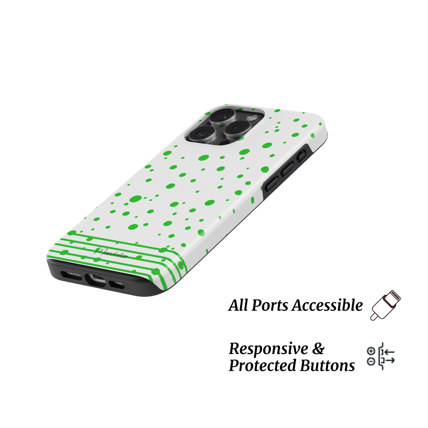 Tough Phone Case|Lime Sprinkle Striped Sprinkles