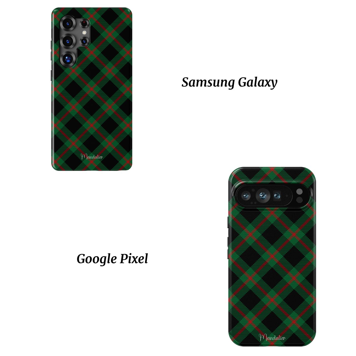 Tough Phone Case|Emerald Plaid